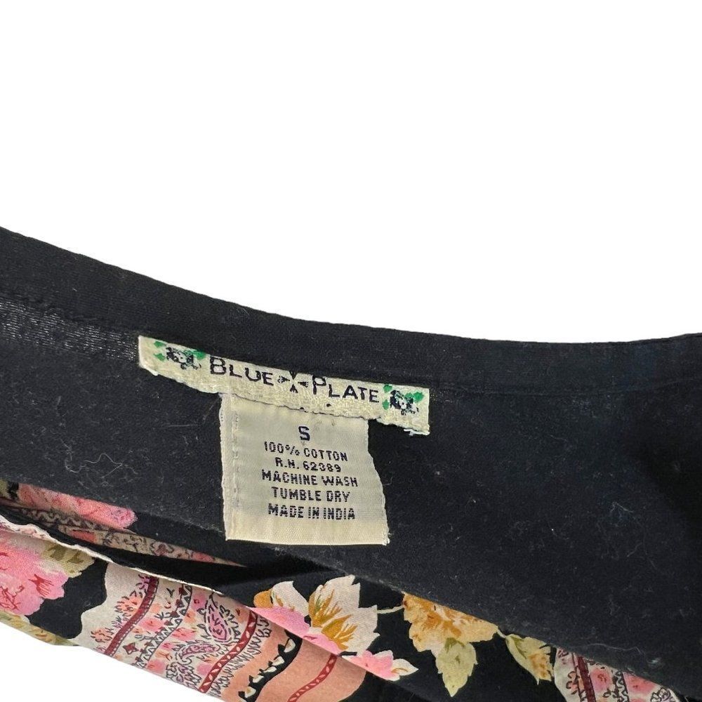 Blue Plate Retro 70s Handkerchief Hem Boho Floral Cotton Dress Size Small - Picture 6 of 7